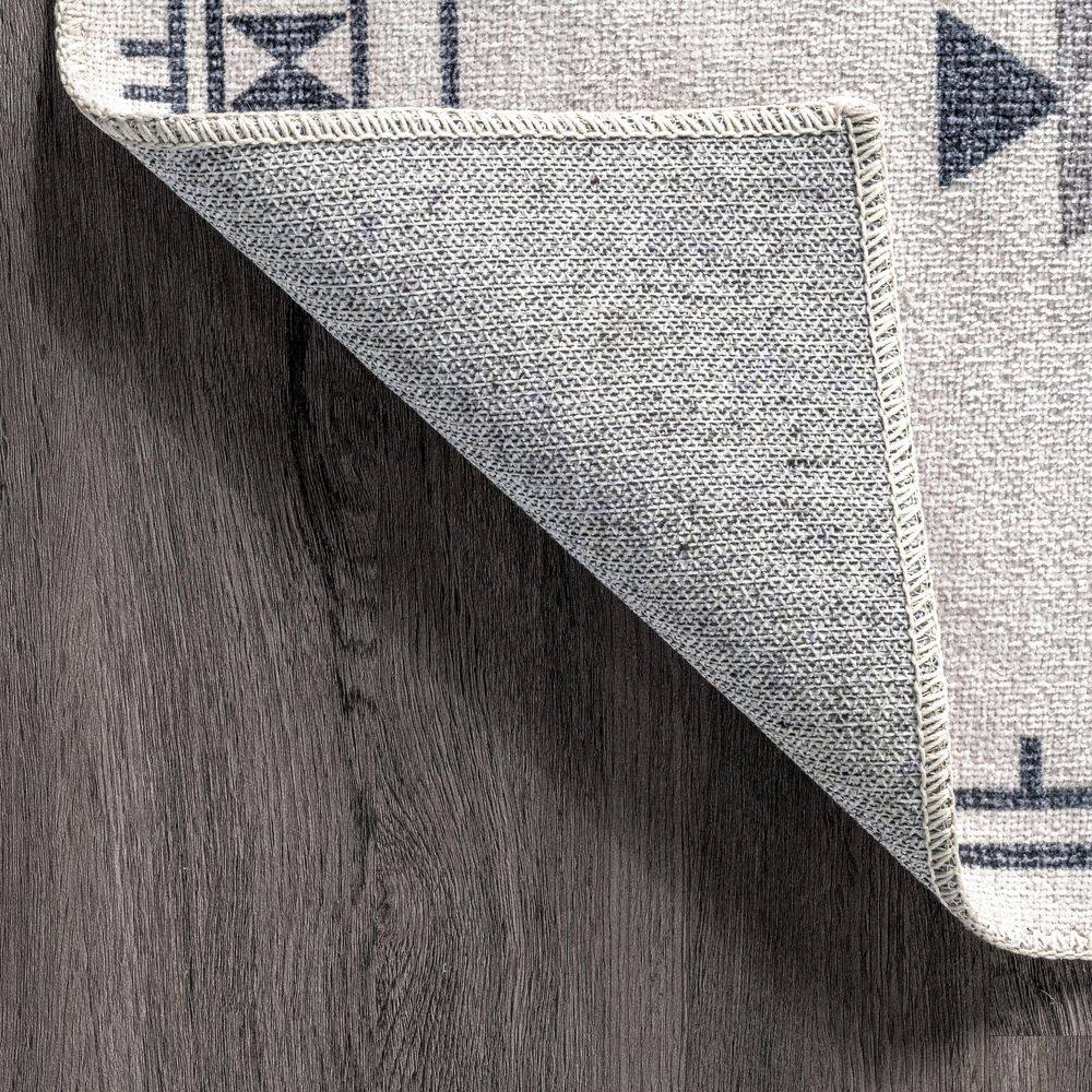 Cream Rectangular Washable Synthetic Area Rug, 2' x 3'