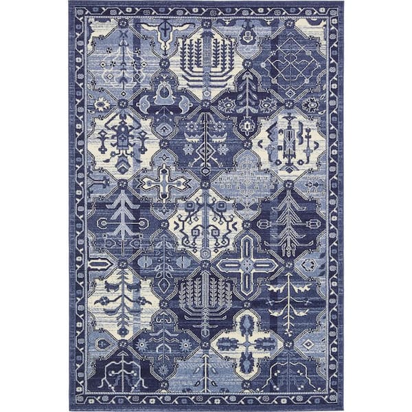 Unique Loom La Jolla Cathedral Blue 6' 0 x 9' 0 Area Rug