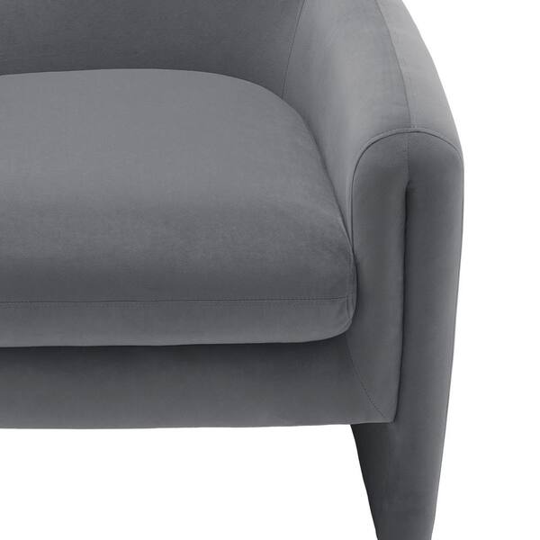Uixe Modern Light Gray Velvet Wood Frame Upholstered Accent