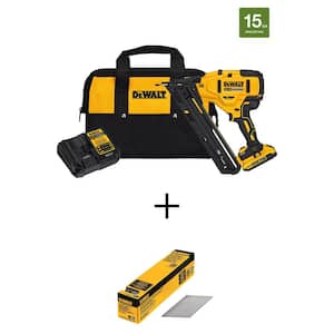 20V MAX XR Lithium-Ion Cordless 15-Gauge Finish Nailer with 2-1/2 in. x 15-Gauge Galvanized Angled Nails (2500 Pieces)
