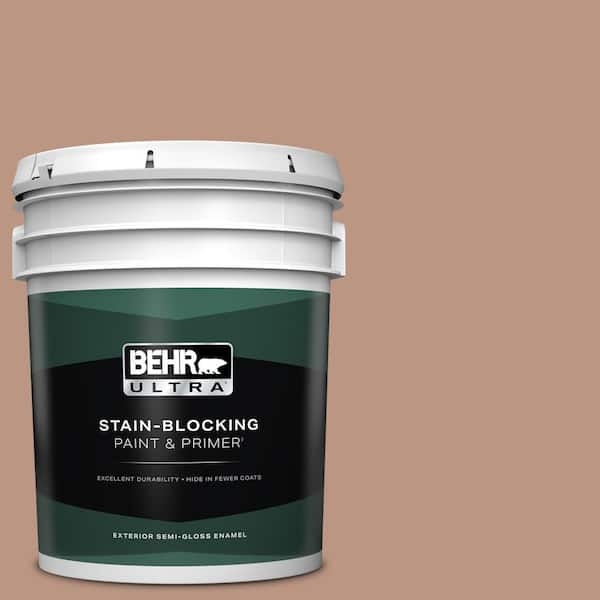 BEHR ULTRA 5 gal. #S190-4 Spiced Brandy Semi-Gloss Enamel Exterior Paint & Primer