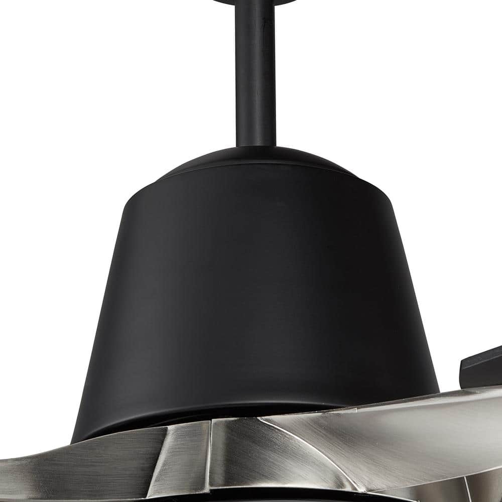 52'' Black Plywood Blade Smart Ceiling Fan with LED Light