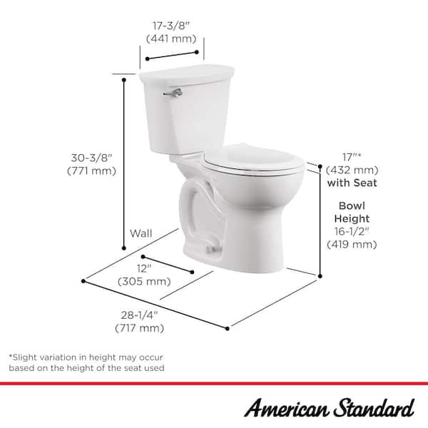 Cadet 12 in. Antimicrobial 2-Piece 1.28 GPF Single Flush Chair Height Round Toilet with Slow Close Seat in White
