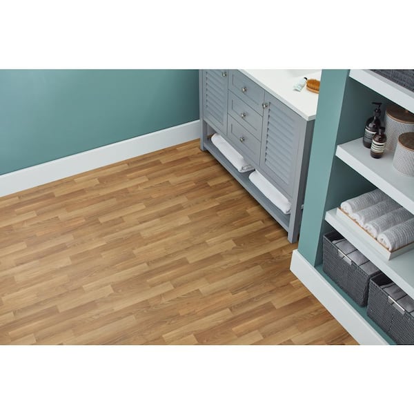 Congoleum Warm Croissant 18-mil x 12-ft W Waterproof and Water Resistant  Cut-to-length Vinyl Sheet Flooring in the Vinyl Sheet Flooring department  at