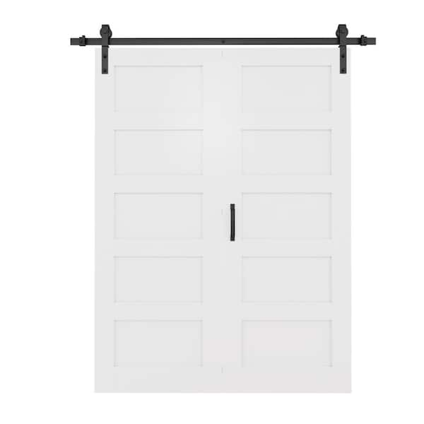 Ark Design 60 In. X 80 In. Paneled 5 Lite White Primed Mdf Bifold 