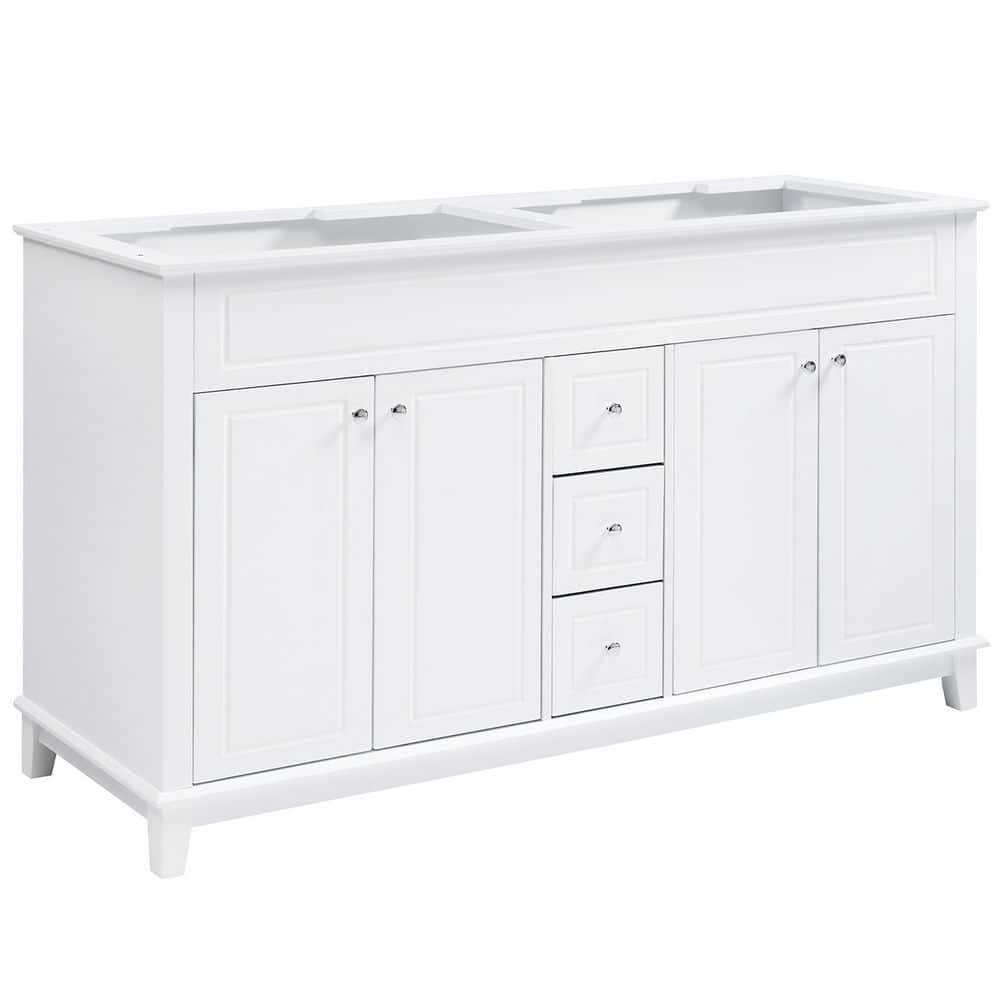 Arlian Modern 57.5 in. Bath Vanity Cabinet without Top in White, Soft-Close Drawers and Doors with Double-Layer Shelves price history on PriceWatchPro