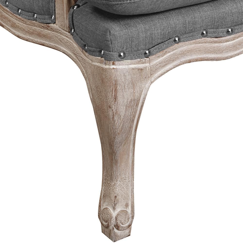 Classic French Slate Gray Distressed Wood Accent Chair