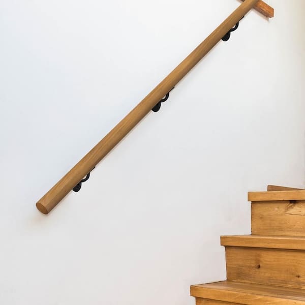 Design House Jumbo Hand Rail Bracket for Railings Stairways in Office Home or Any Room Matte Black, 5-Pack