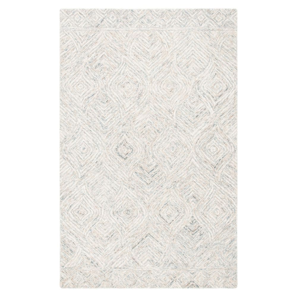 Gray Hand-Tufted Wool Rectangular Area Rug 3' x 5'
