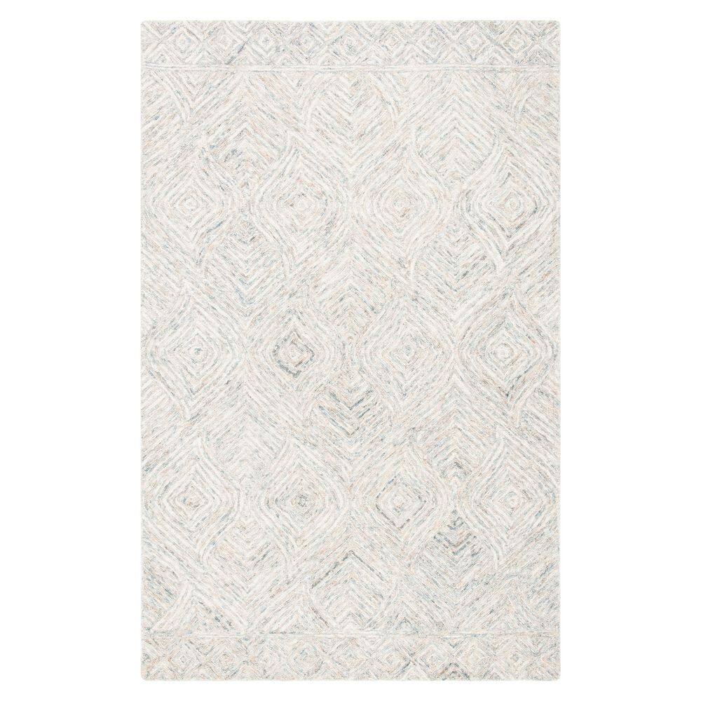 Gray Hand-Tufted Wool Rectangular 4' x 6' Rug