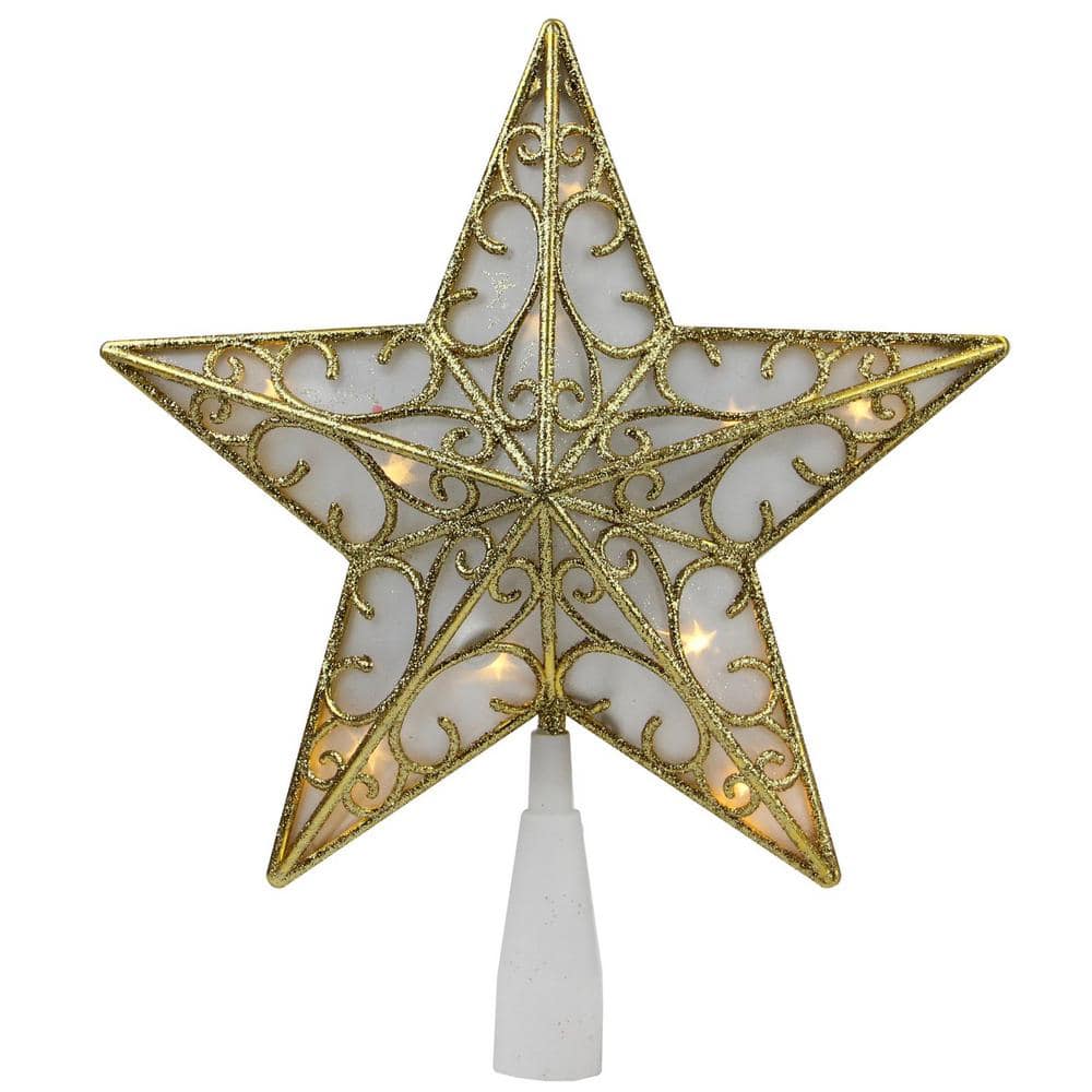 11 IN LED White Star Warm White Illuminated Tree Topper Christmas Decoration 