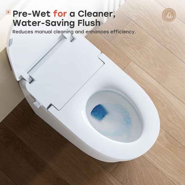 HOROW Elongated Smart Toilet 1.1 GPF in White with Heated Seat 