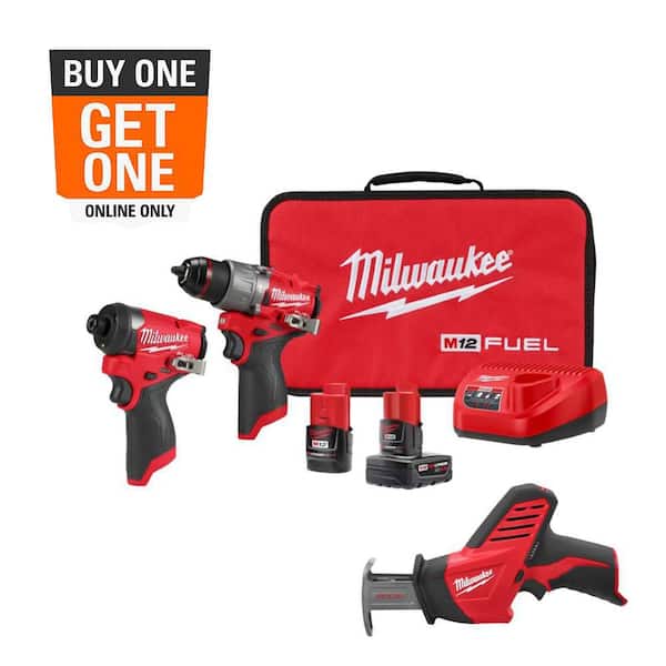 M12 FUEL 12-Volt Li-Ion Brushless Cordless Hammer Drill and Impact Driver Combo Kit (2-Tool) with M12 HACKZALL