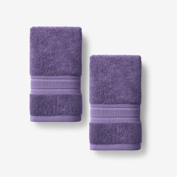 The Company Store Company Cotton Purple Solid Turkish Cotton Fingertip Towel (Set of 2)