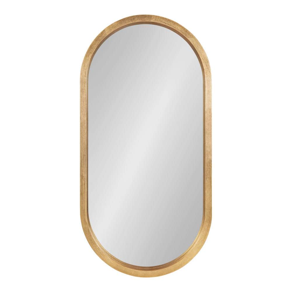 Travis Capsule Framed Full-Length Wood Mirror in Gold
