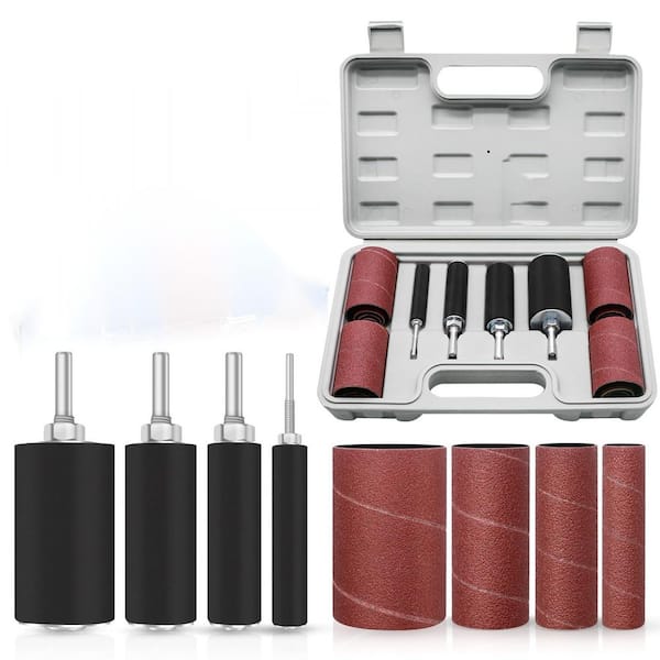 20-Piece Sanding Drum Kit 80 120 Grit Spindle Sander Sleeves Tool Case for Rotary Tools Drill Wood Metal