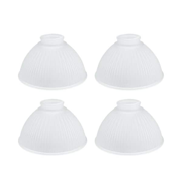 Aspen Creative Corporation 3-3/4 in. Frosted Ribbed Dome Ceiling Fan Replacement Glass Shade (4-Pack)