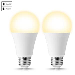60-Watt Equivalent Dusk to Dawn LED Outdoor Lighting, A19 12-Watt E26 Base Light Bulbs in Warm White, 3000K (2-Pack)