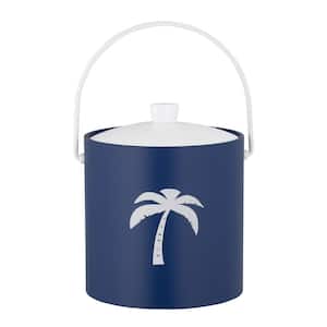 PASTIMES Palm Tree 3 qt. Royal Blue Ice Bucket with Acrylic Cover