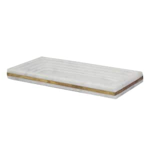 White Rectangular White Marble Tray