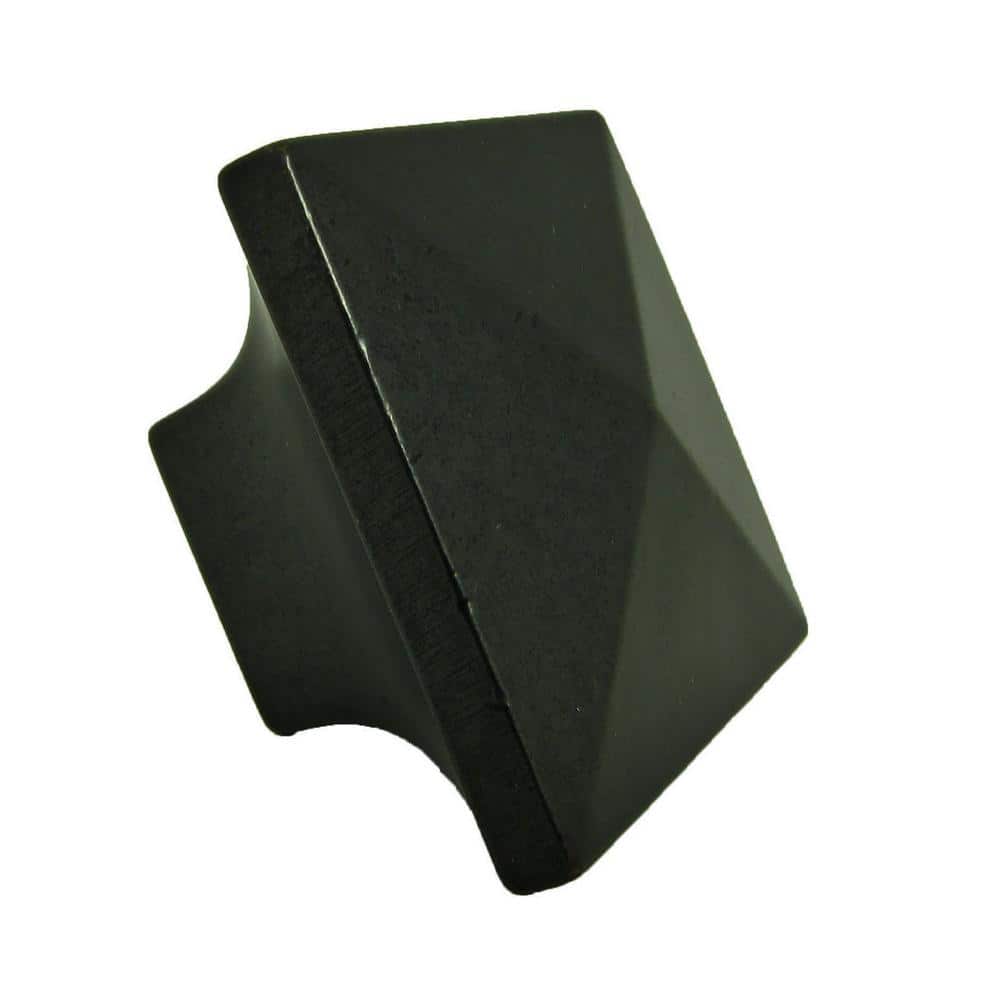 Antique Black Square Cabinet Knob with Mounting Hardware