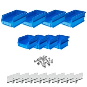 4-1/8 in. W x 3 in. H Blue Wall Storage Bin Organizer (8-Piece)