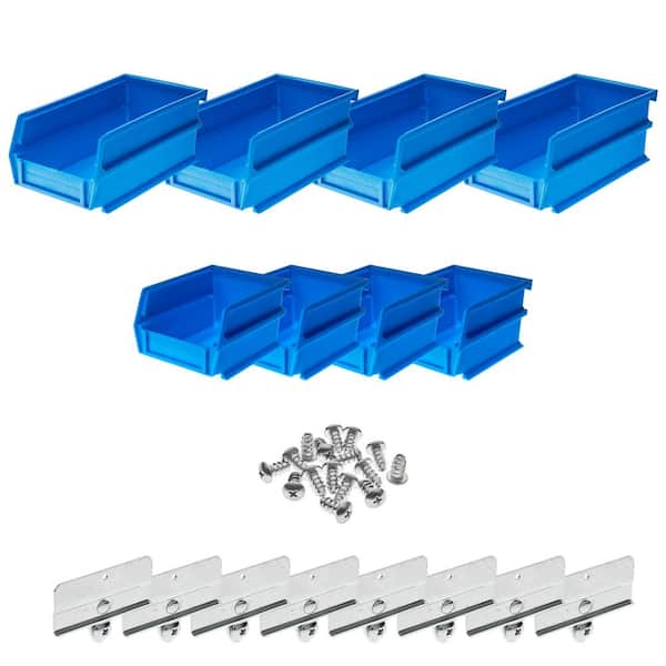 4-1/8 in. W x 3 in. H Blue Wall Storage Bin Organizer (8-Piece)