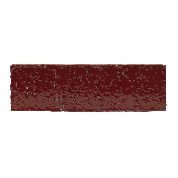 Unbranded Gran Brique Maroon 7.63 in. x 2.25 in. x 0.63 in. Glazed Clay Brick