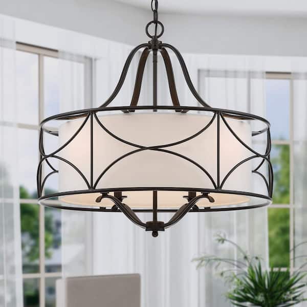 Designers Fountain Avara 4-Light Oil Rubbed Bronze Traditional Sphere Chandelier for Dining Areas with No Bulbs Included