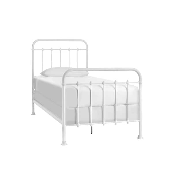 StyleWell Dorley Farmhouse White Metal Twin Standard Bed (42.91 in. W x 53.5 in. H)
