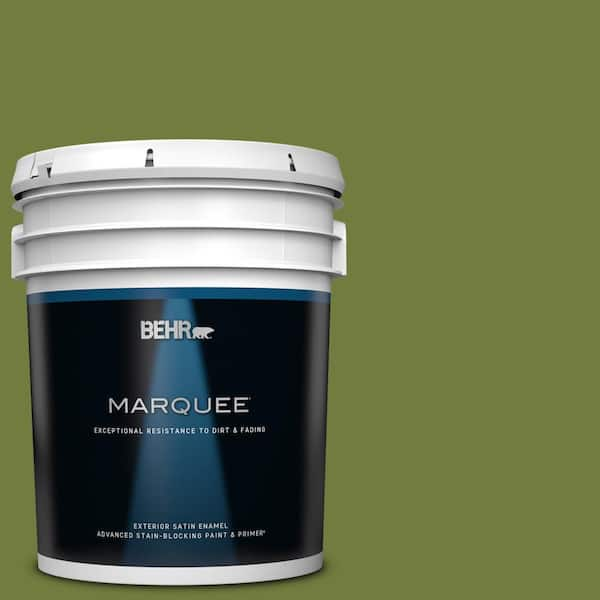 BEHR MARQUEE 5 gal. Home Decorators Collection #HDC-SM16-11 Hot Dog Relish Satin Enamel Exterior Paint & Primer