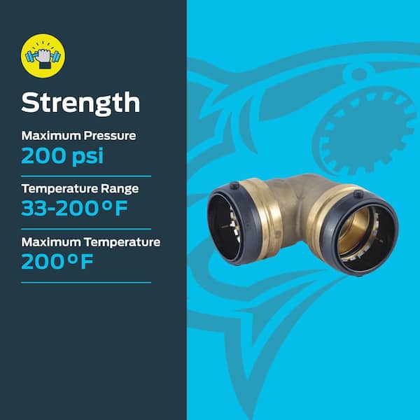 POORKOOKTΟΥ Bad Pals bepo #2 SharkBite 2 in. Push-to-Connect Brass 90-Degree Elbow Fitting