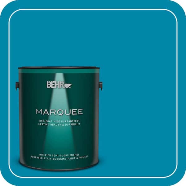 BEHR MARQUEE 1 gal. #P490-6 Hacienda Blue Semi-Gloss Enamel Interior Paint & Primer