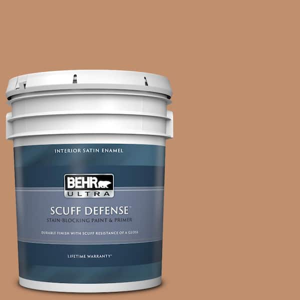 BEHR ULTRA 5 gal. #260F-5 Applesauce Cake Extra Durable Satin Enamel Interior Paint & Primer