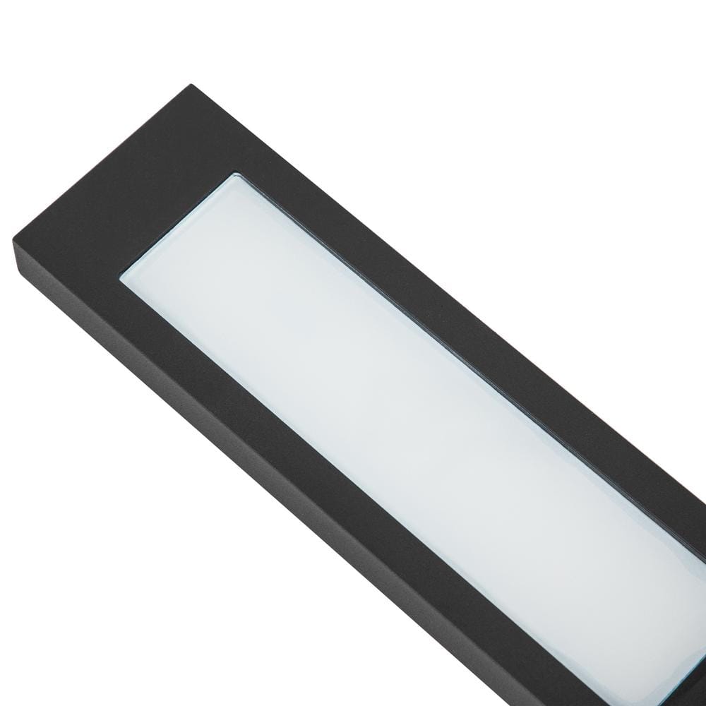 Sleek Matte Black 22" LED Outdoor Wall Sconce with Frosted Glass