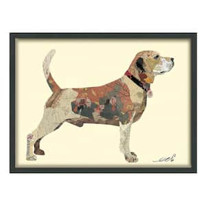 Beagle in. Dimensional Collage Framed Graphic Art Under Glass Wall Art