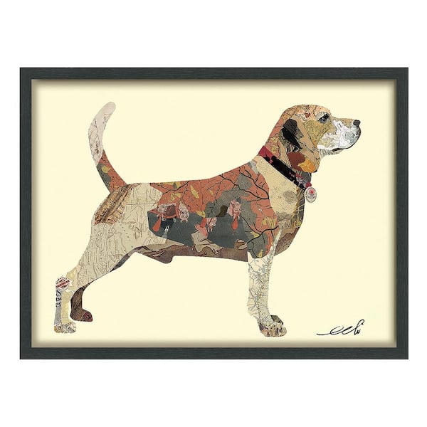 Empire Art Direct Beagle in. Dimensional Collage Framed Graphic Art Under Glass Wall Art