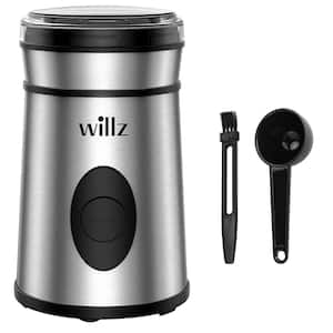 1.7 oz. Silver Stainless Steel Blade Electric Coffee Grinder in Silver