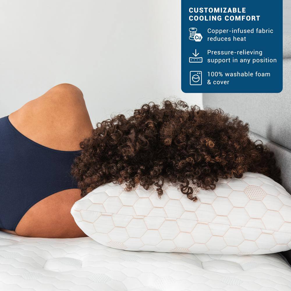 King Size Copper-Infused Cooling Gel Memory Foam Pillow