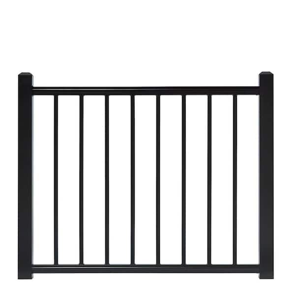 Unbranded 4 ft. x 3 ft. Adjustable Black Aluminum Deck Gate