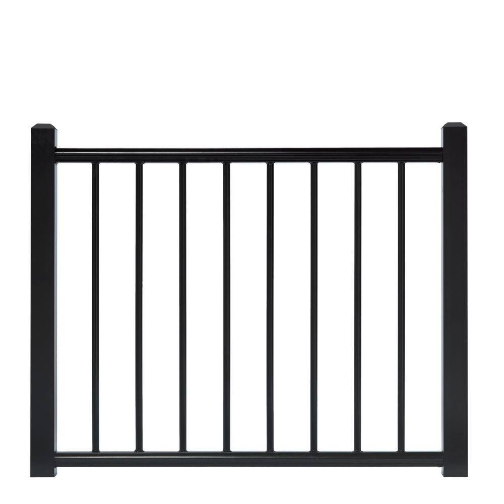 DeckoRail 4 ft. x 3 ft. Adjustable Black Aluminum Deck Gate 238352 - The Home  Depot