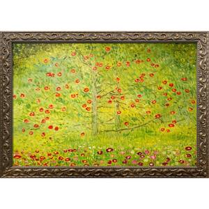 The Apple Tree Gustav Klimt Elegant Gold Framed Abstract Oil Painting Art Print 29.5 in. x 41.5 in.