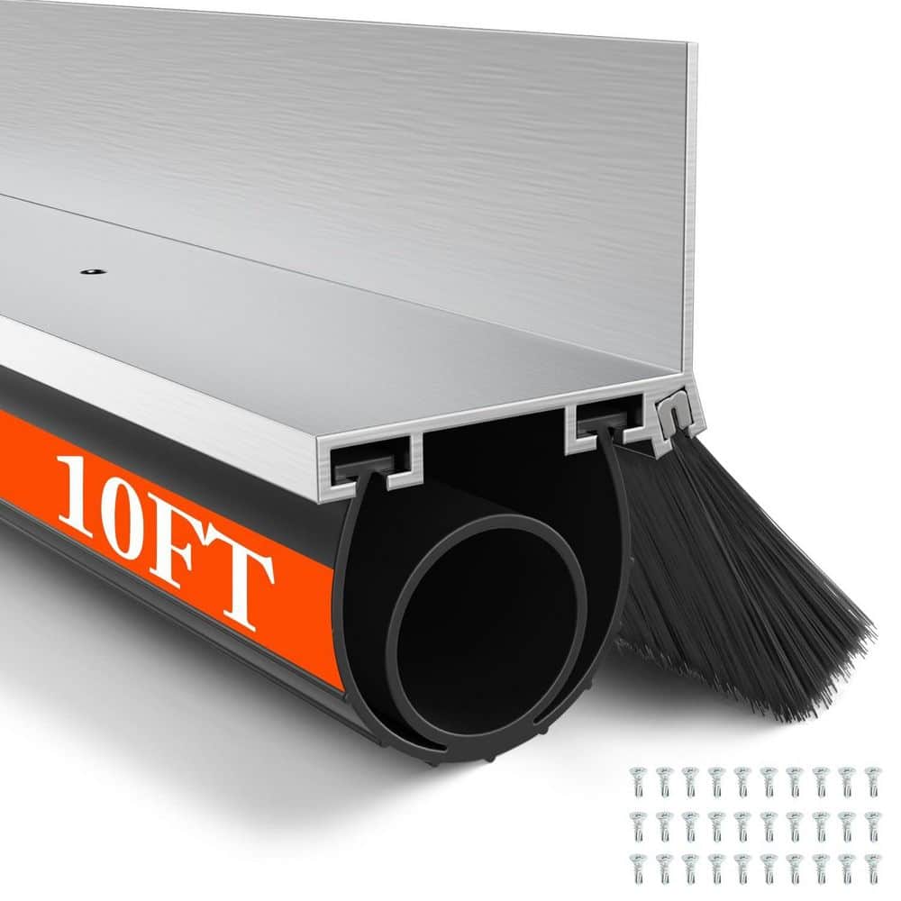 10FT EPDM U+O Bottom Rubber Weatherproof Garage Door Seal and Brush Pre-Drilled Aluminum Track Retainer Kit price history on PriceWatchPro