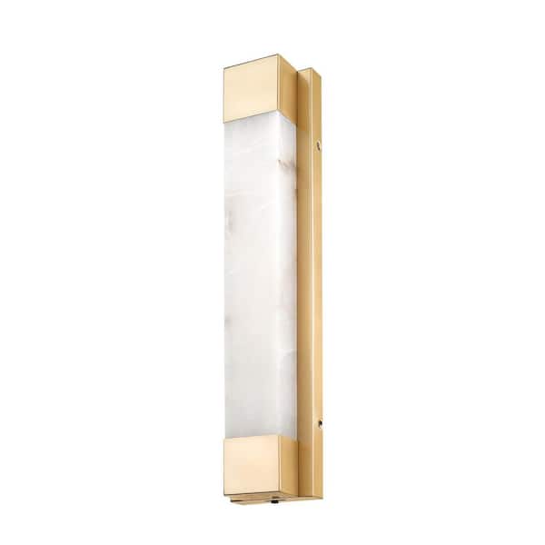 Cloud Stone 24 in. 1 Light Gold LED Vanity Light Bar with Natural Spanish Marble and 5CCT Dimmable Feature