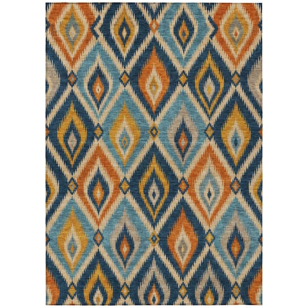 Chantille Machine Washable Indoor/Outdoor Abstract ACN3072 Blue 10 ft. x 14 ft. Area Rug