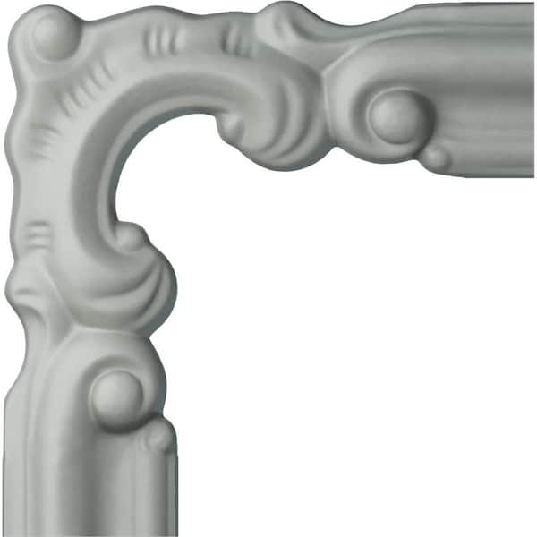 Ekena Millwork 5-1/8 in. x 3/4 in. x 5-1/8 in. Urethane Seville Panel Moulding Corner (matches moulding PML01X00SE)