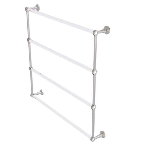 Allied Brass Pacific Beach 36 in. 4-Tier Ladder Towel Bar with Dotted Accents in Satin Nickel