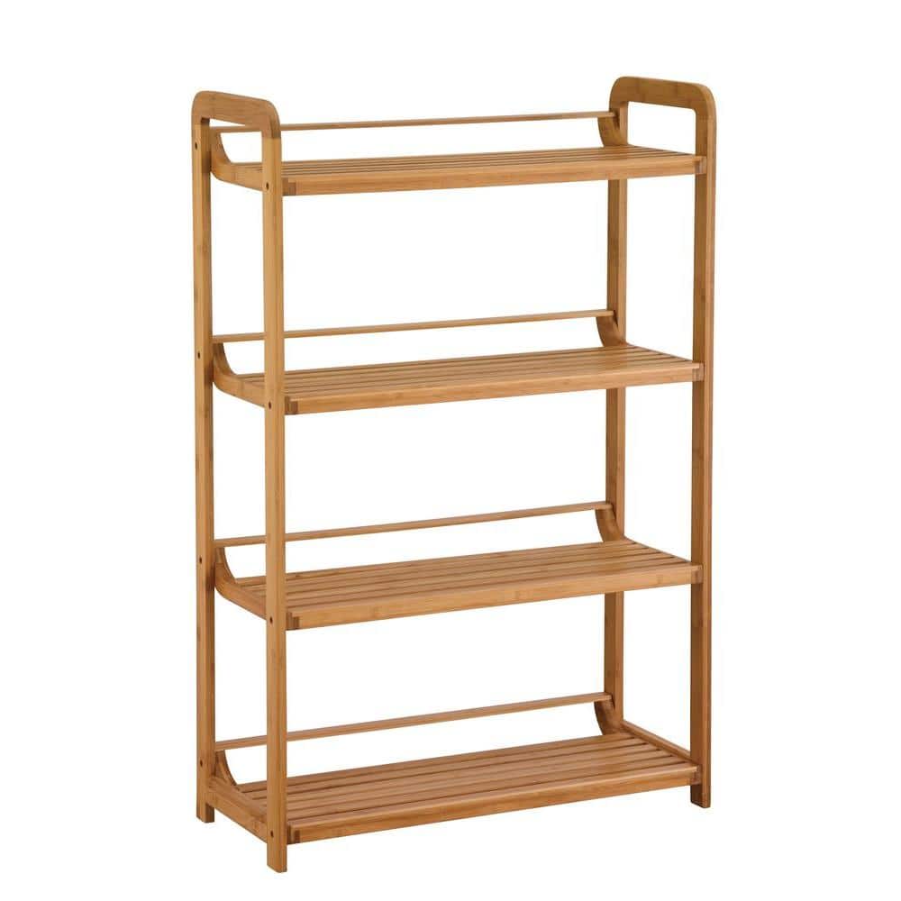 Organize It All Bamboo 4-Tier Freestanding Bathroom Shelf (12-in x 41.34-in  x 12-in)