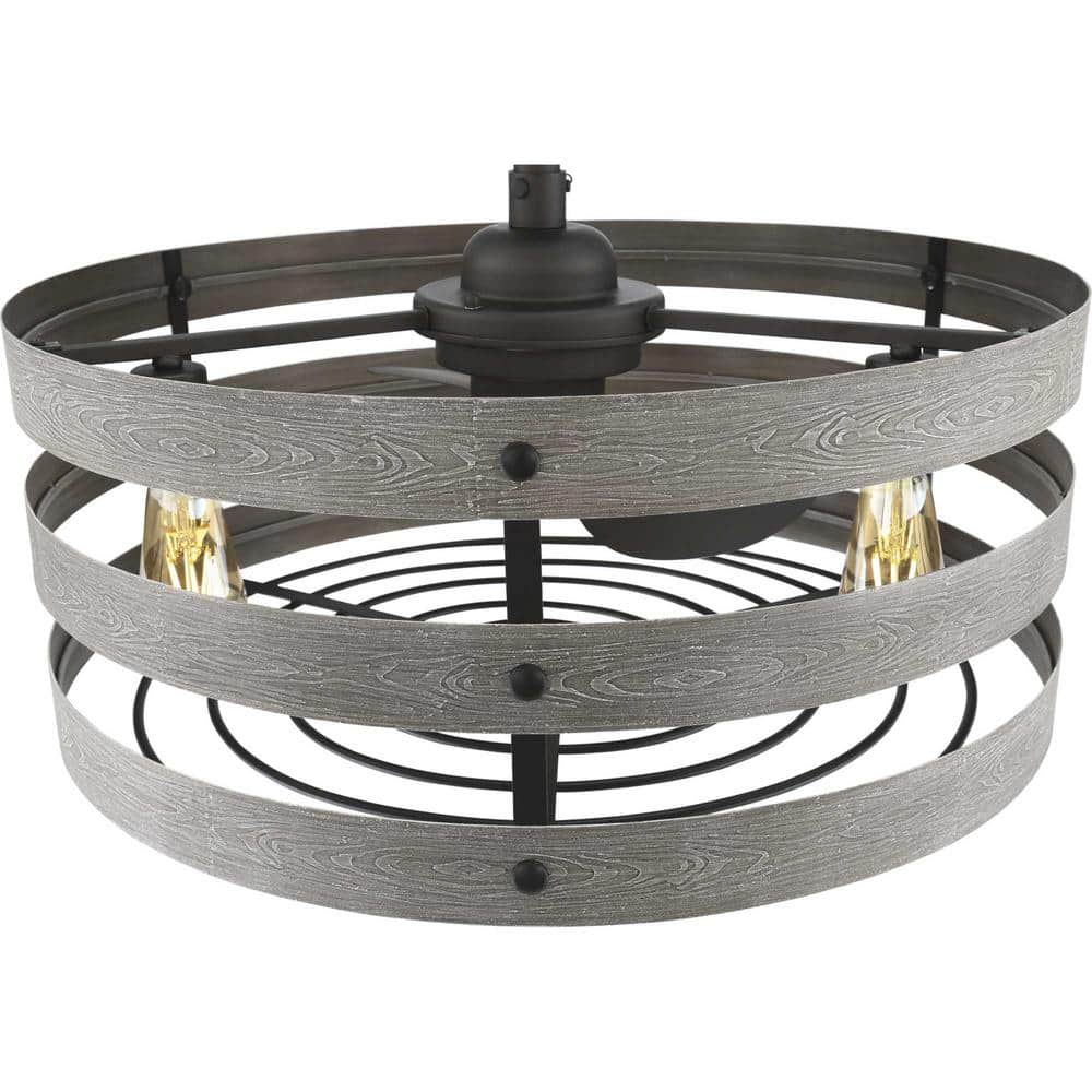 Gulliver 23.5" Gray Wood and Metal Chandelier Ceiling Fan