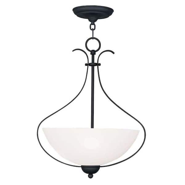 Livex Lighting Providence 3-Light Black Incandescent Ceiling Pendant